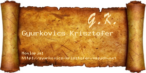Gyurkovics Krisztofer névjegykártya